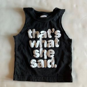 Funny Restyled Vintage Baby Tank, That’s what she said, 6mo